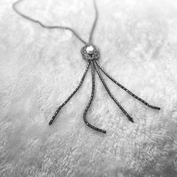 Silver Tassel Necklace with Fringe Pendant - Picture 3 of 6